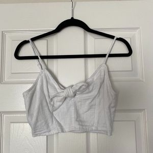 White Knotted Crop Top